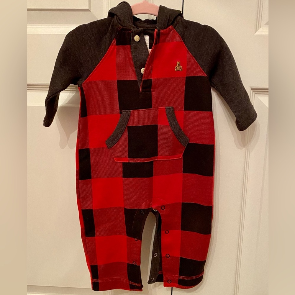 GAP - Baby Boy Hooded Romper - Size 3-6m